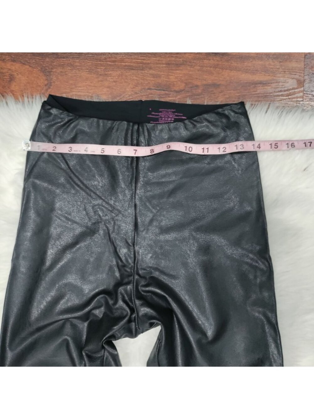 Commando Black Faux Leather High Waisted Stretch Legging Pants Women's Size Larg - Picture 7 of 10